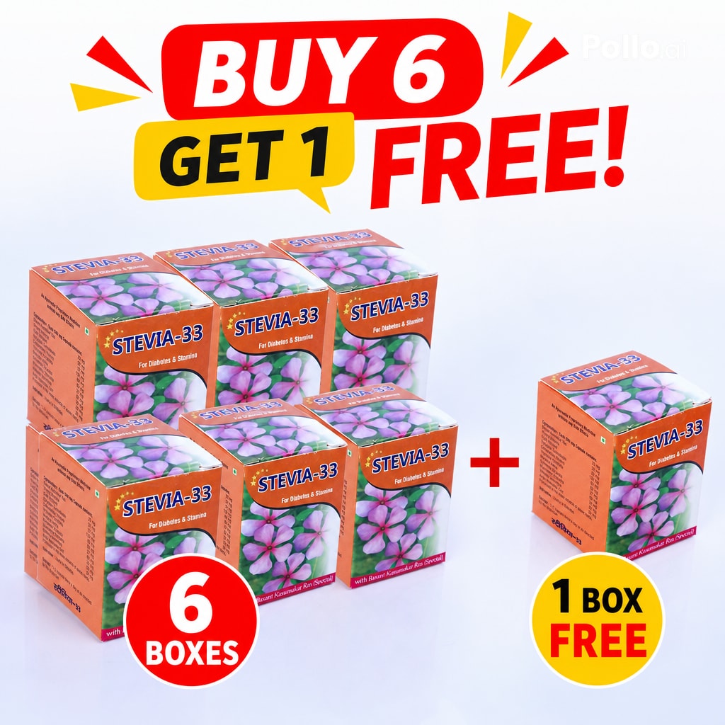 Stevia-33 Pack Of 6 Get 1 Free